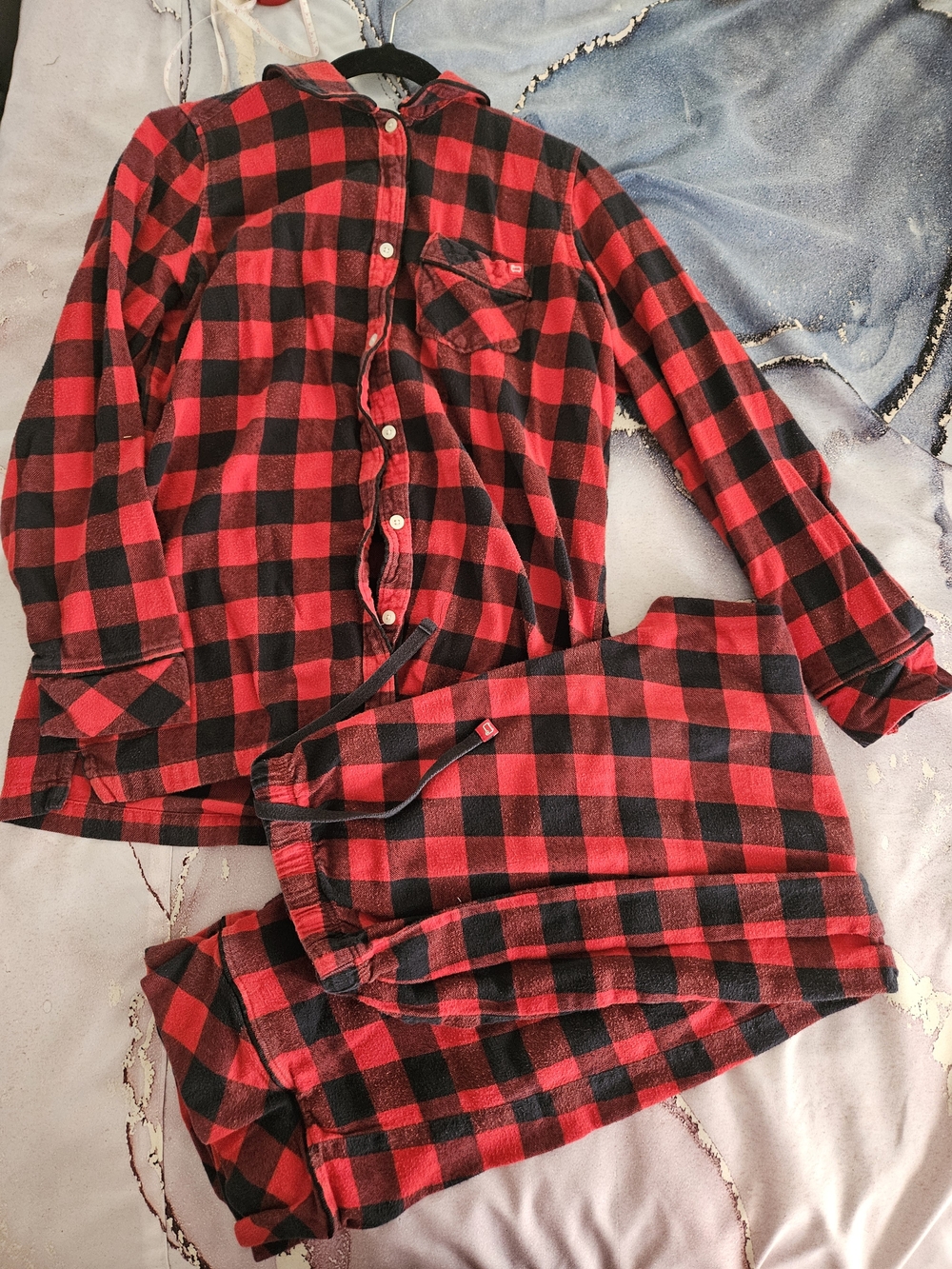 Red and Black Buffalo Plaid  Pajama Set